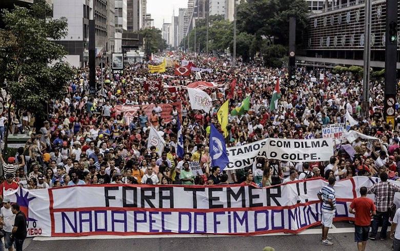 Novo protesto contra o governo Temer na Paulista: não ao retrocesso e à perda de direitos com PEC 55. (Foto: Mídia Ninja)