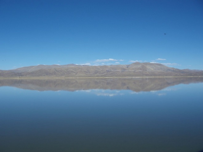Lago Poopó em foto de 2006, quando ainda estava cheio | Foto: Flickr/Nick King/CC