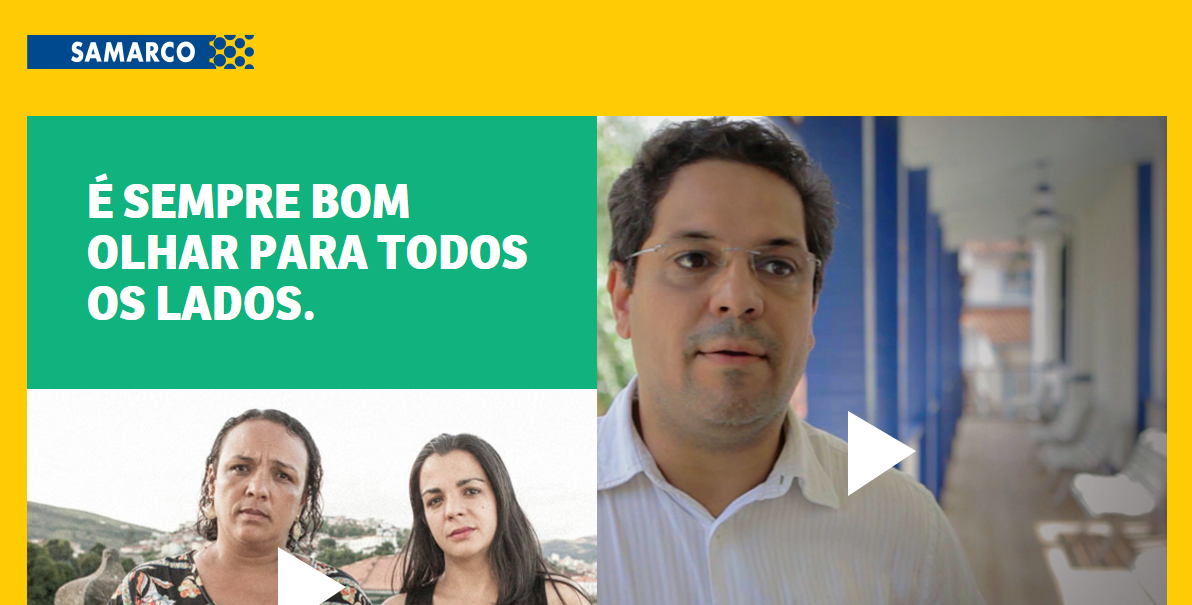 Campanha da Samarco em seu site Foto: Reprodução