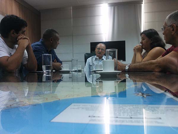 Dirigentes da Ugeirm se reuniram com o secretário da Segurança, Wantuir Jacini para tratar de questões que preocupam o sindicato|Foto: Assessoria/Ugeirm