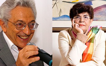 Alfredo Bosi e Marilena Chaui: empenho na defesa da democracia e diálogo com a comunidade internacional. Foto: Divulgação 