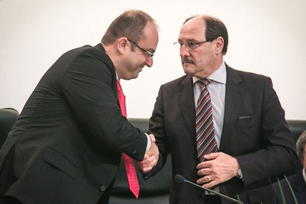 Indicado pelo governador Sartori, Heerdt recebeu os cumprimentos do chefe do Piratini|Foto: Guilherme Santos/Sul21