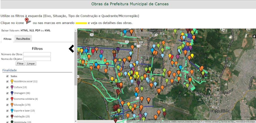 É possível, por exemplo, consultar andamento de obras na cidade | Foto: Reprodução/ Portal da Transparência