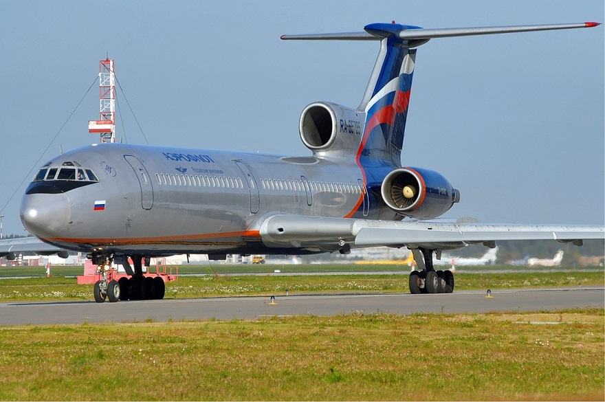 Avião Tupolev-154, mesmo modelo da aeronave que caiu no Mar Negro neste domingo (25). Foto: Wikimedia Commons