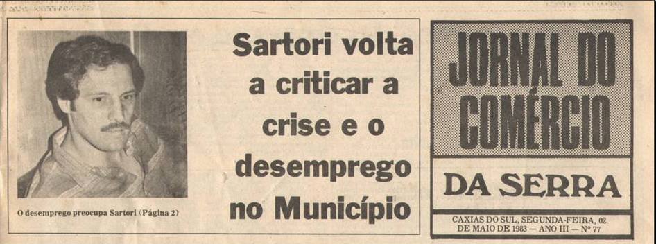 Notícia publicada em maio de 1983, no Jornal do Comércio da Serra, de Caxias do Sul. (Reprodução)