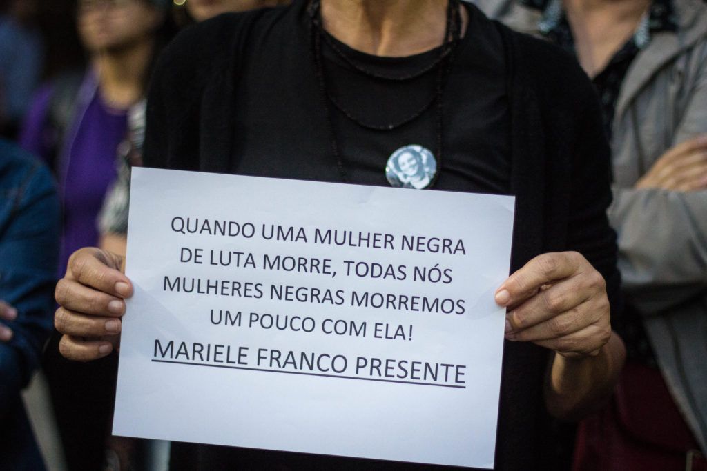 20/03/2018 - PORTO ALEGRE, RS - Ato em memória de Marielle Franco na Esquina Democrática. Foto: Giovana Fleck/Sul21